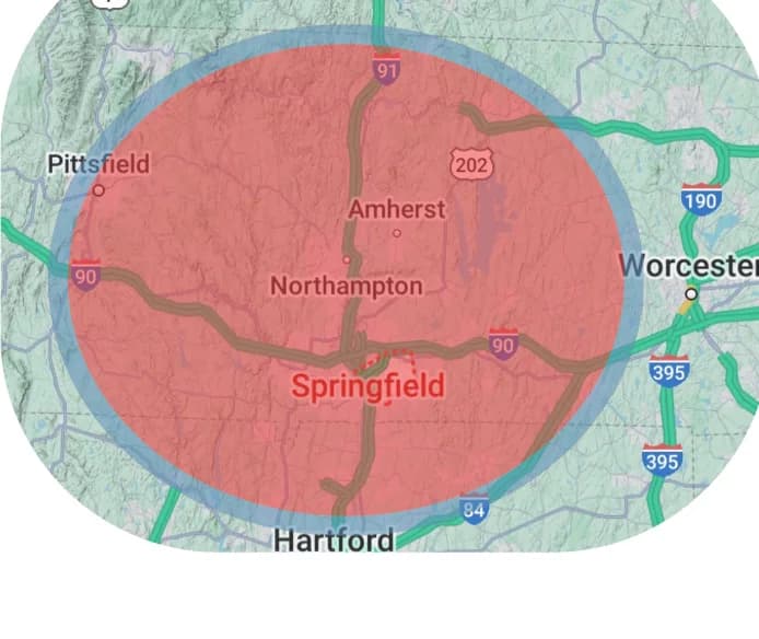 Bomba 104.5 Springfield coverage map