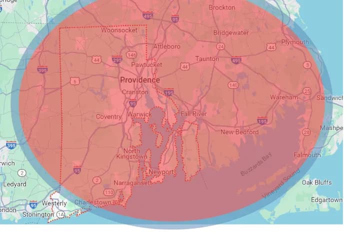 Latina 100.3 coverage map