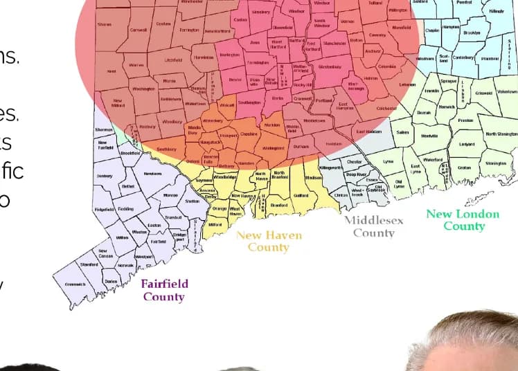 The Talk of Connecticut coverage map