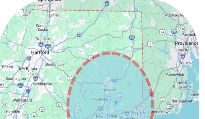 US Country 99.5 coverage map